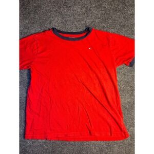 Tommy Bahama T Shirt Boy Large Red Cotton Solid Essential‎ Regular Fit Pullover